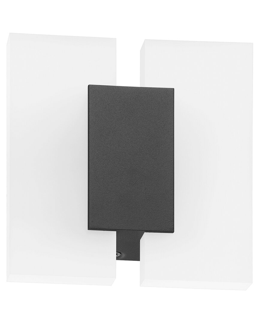 Eglo Metrass 2 1 Light Led Wall Light With Black Finish & Satin Acrylic Shade