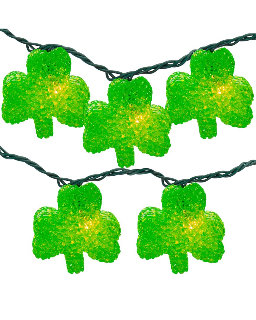 NORTHLIGHT NORTHLIGHT 7.25FT 10-COUNT ST PATRICK'S DAY STRING LIGHTS 