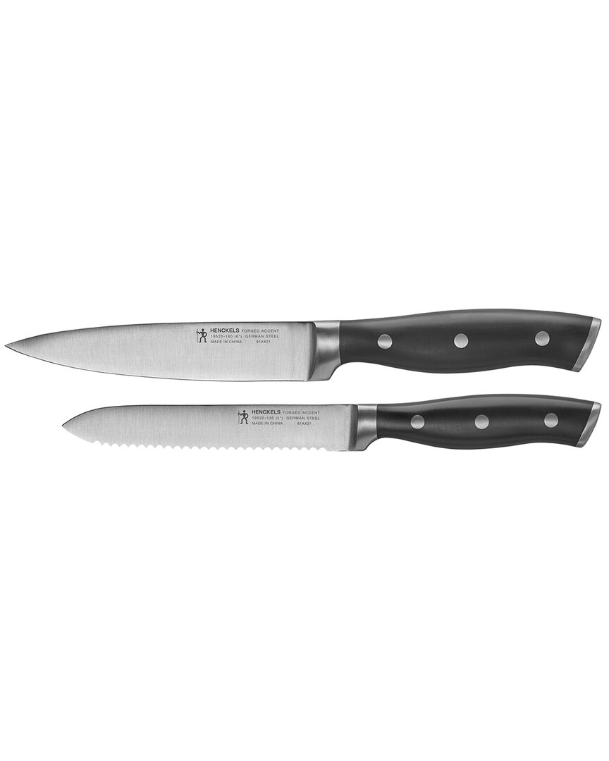 Zwilling J.a. Henckels Forged Accent 2pc Utility Set In Black