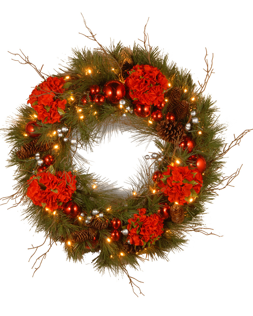 National Tree Company 24in Decorative Collection Hydrangea Wreath