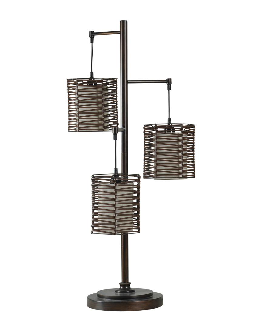 Stylecraft 37in Metal And Rattan Contemporary Table Lamp