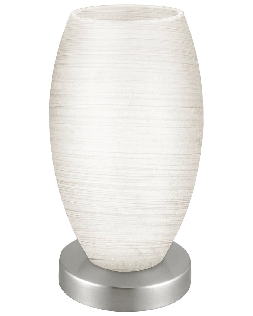 EGLO EGLO BATISTA 1 1 LIGHT TABLE LAMP WITH MATTE NICKEL FINISH & WHITE WIPED GLASS