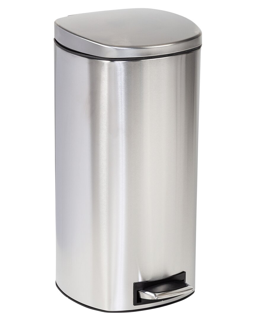 Honey-can-do 30l Soft-close Stainless Steel Step Trash Can With Lid In Silver