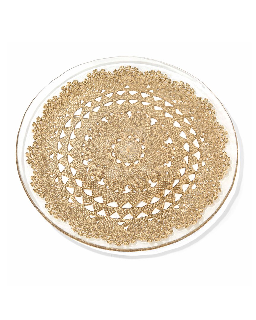 American Atelier Dolly Ginger Charger Plate 13in In Gold