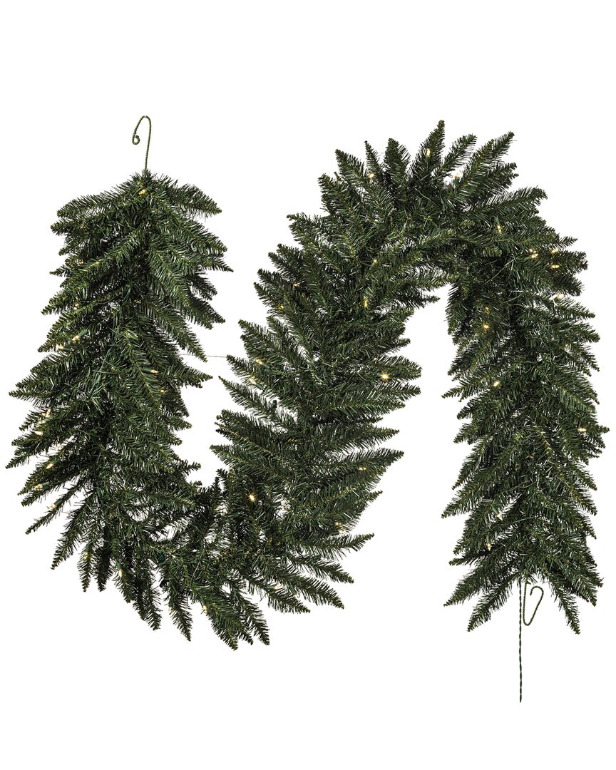Vickerman 9ft Camdon Fir Artificial Christmas Garland With Warm White Led Mini  Lights In Green