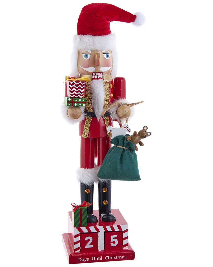 Kurt Adler Wooden 15-inch Santa Calendar Nutcracker In Multi