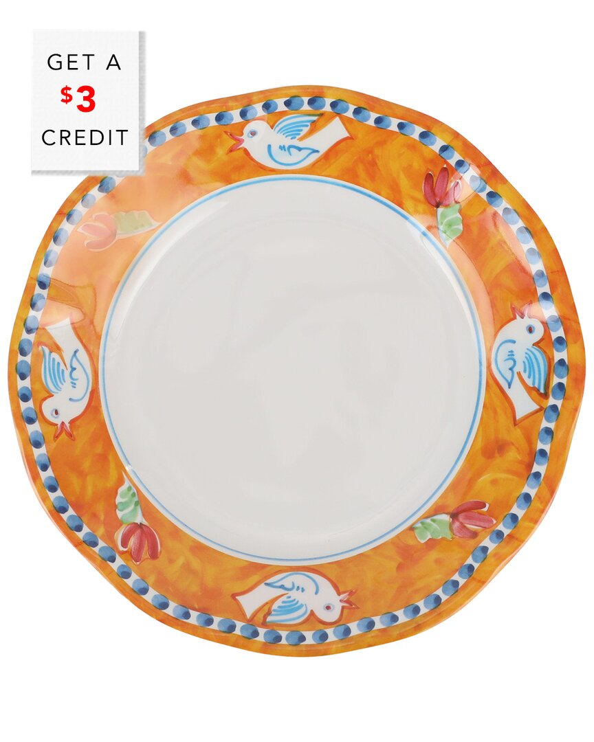 Shop Vietri Melamine Campagna Uccello Salad Plate With $3 Credit In Multicolor