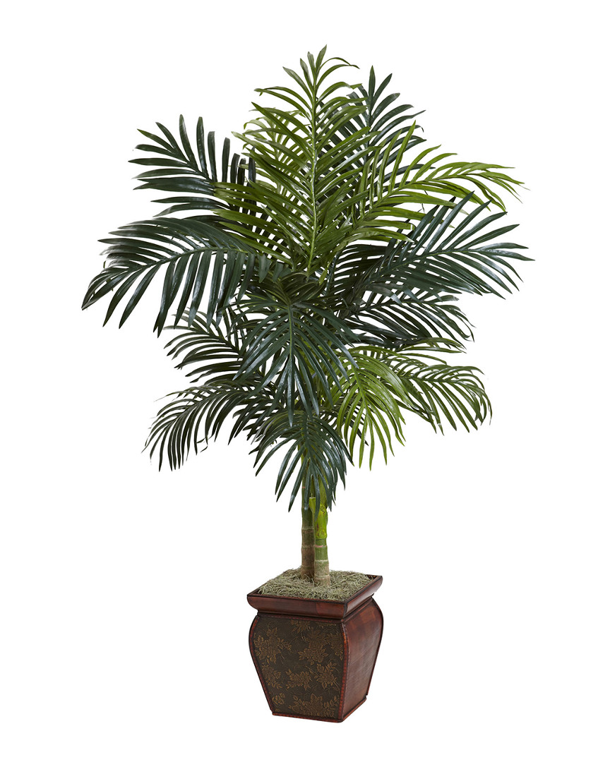 Nearly Natural Golden Cane Palm With Decorative Container