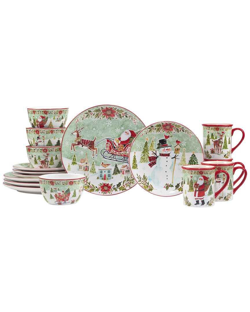 Certified International Joy Of Christmas 16 Piece Dinnerware Set,â Service For 4
