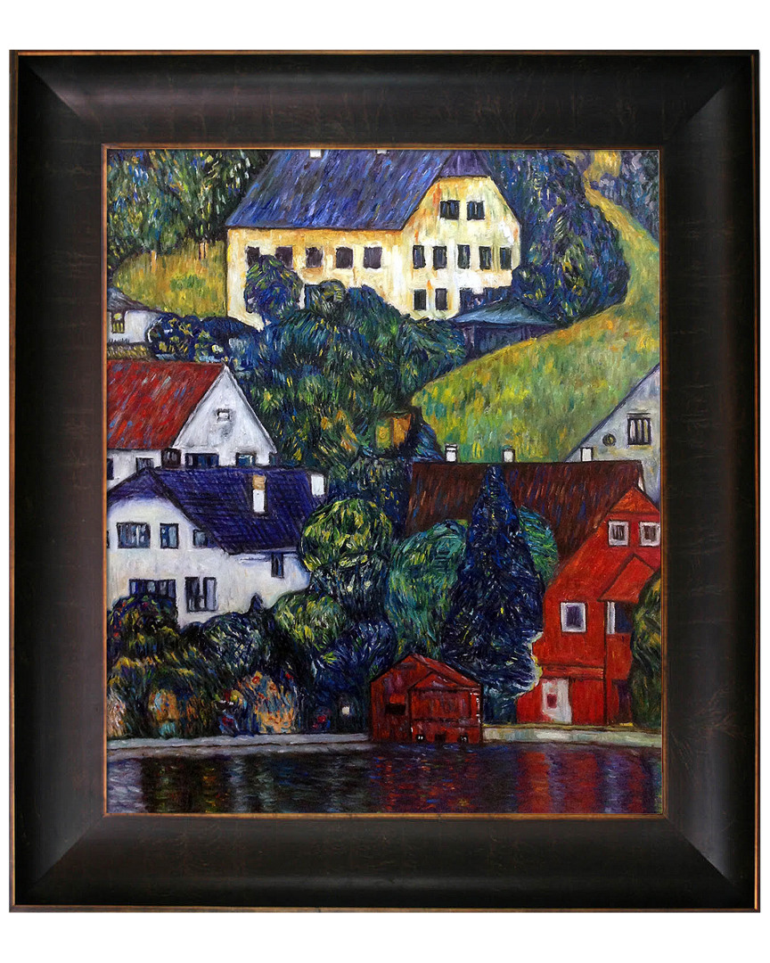 Overstock Art Houses At Unterach On The Attersee Framed Oil Reproduction Of An Original Painting By Gustav Klimt