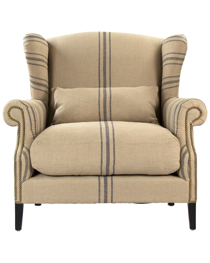 Zentique Napoleon Half Wingback Chair In Nude