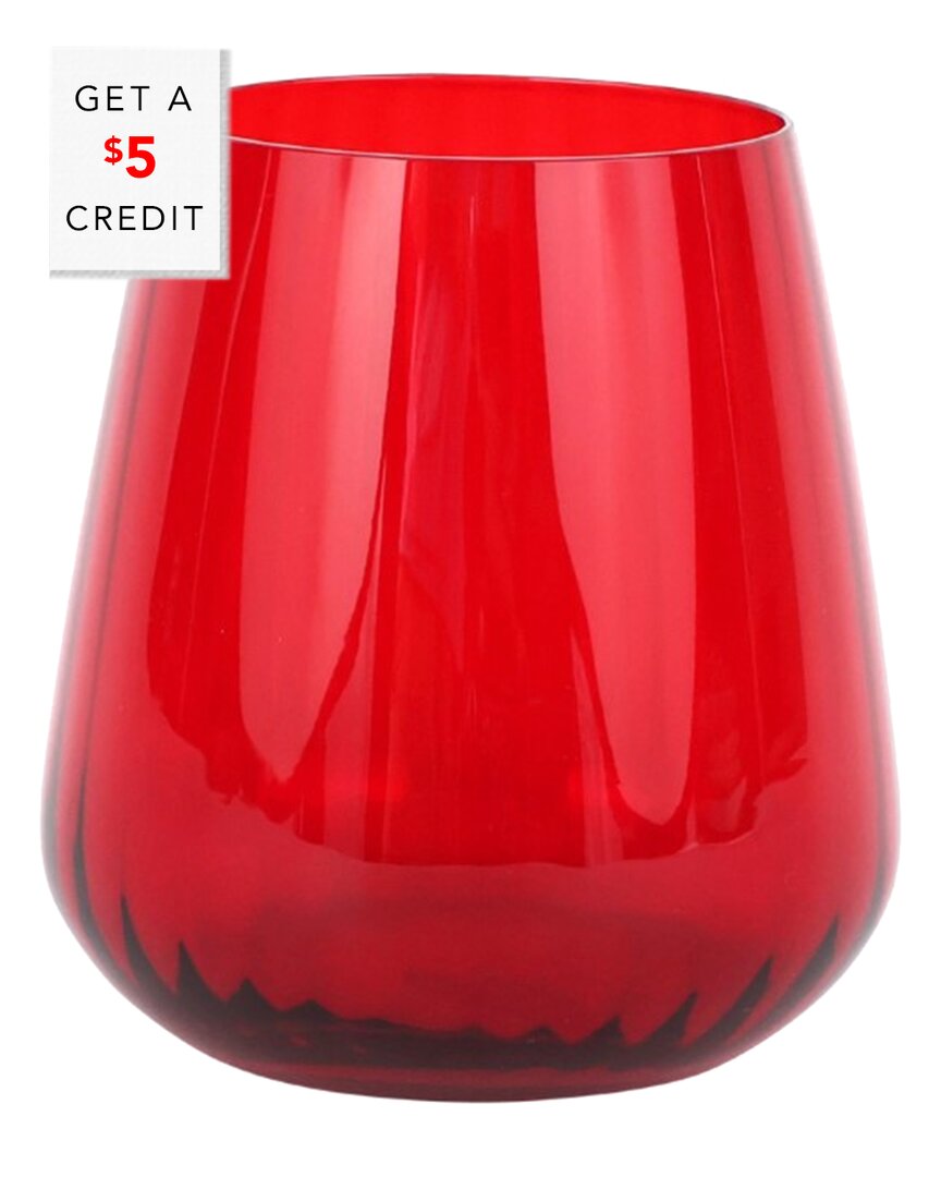 Vietri Francesca Double Old Fashioned Glass In Red