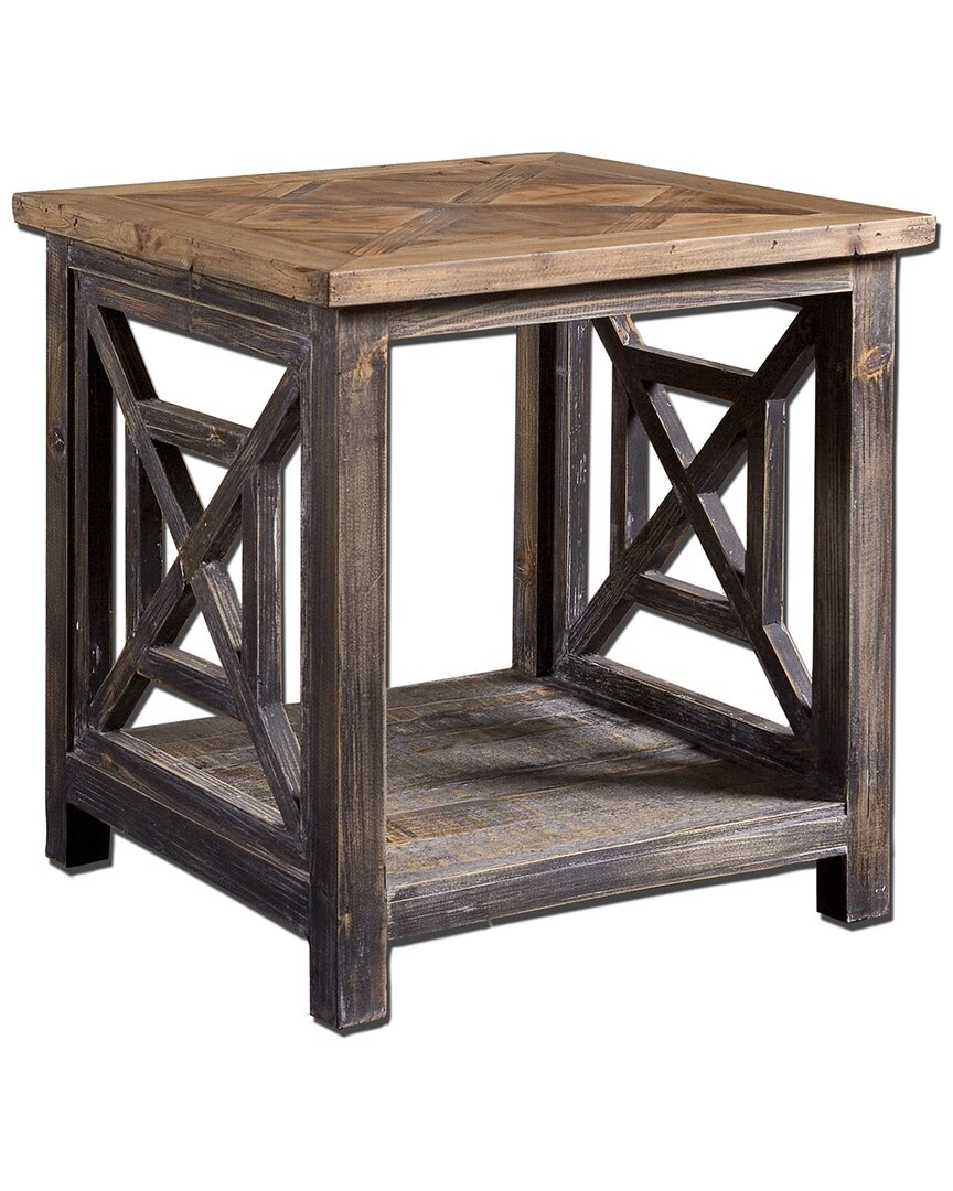 Uttermost Spiro Reclaimed Wood End Table In Black