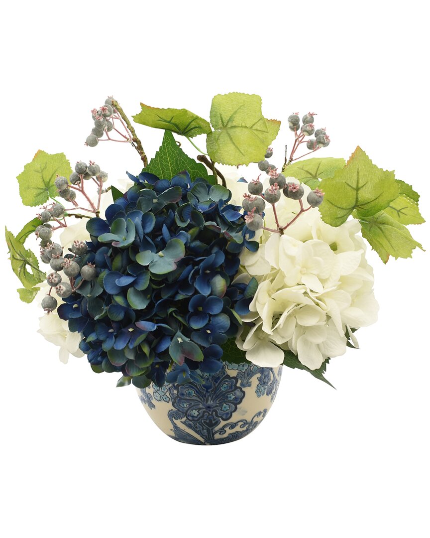 Creative Displays Blue And White Hydrangea Floral Arrangement