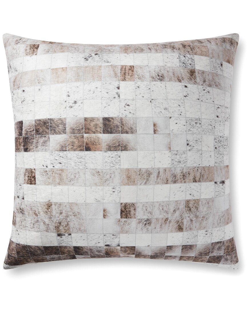 Loloi Woven Chenille Printed Faux Hide Poly-filled Floor Pillow In Gray