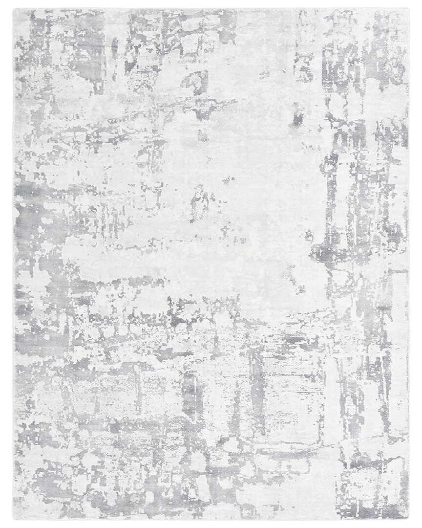 Solo Rugs Blush Contemporary Abstract Wool & Cotton Area Rug In Grey