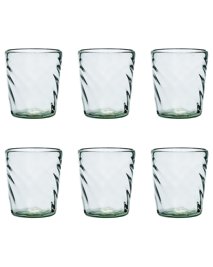 10 Strawberry Street Set Of 6 Optic Swirl Mexican Glassware: Double Old Fashioned
