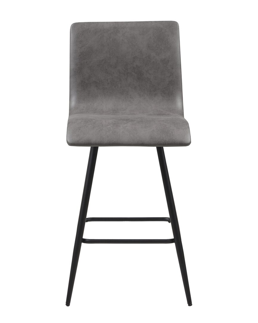 Shop Ink+ivy Adams Faux Leather Swivel Counter Stool In Grey