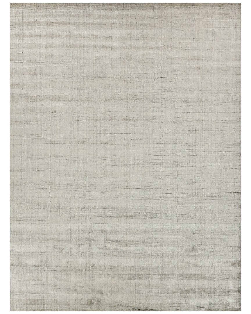 Exquisite Rugs Robin Stripe Hand-loomed New Zealand Wool & Bamboo Silk Area Rug In Taupe
