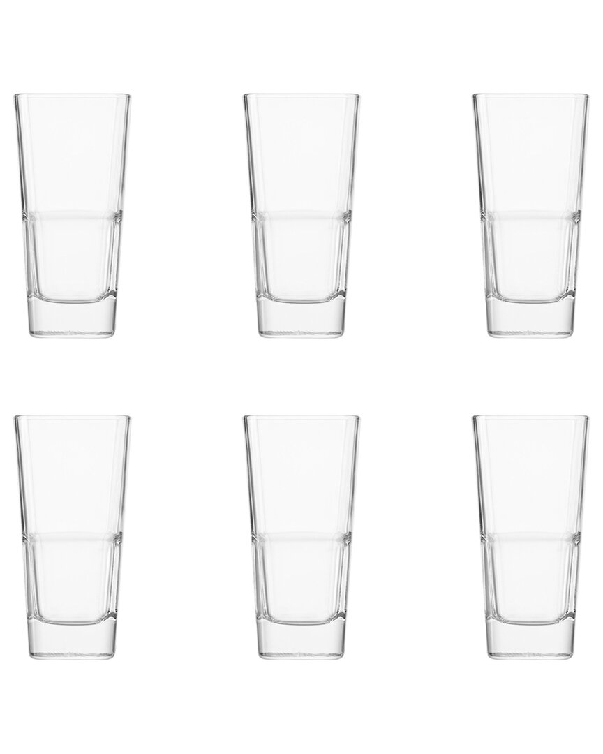 10 Strawberry Street Set Of 6 Palladio Square Stack Glassware: Hiball In Transparent