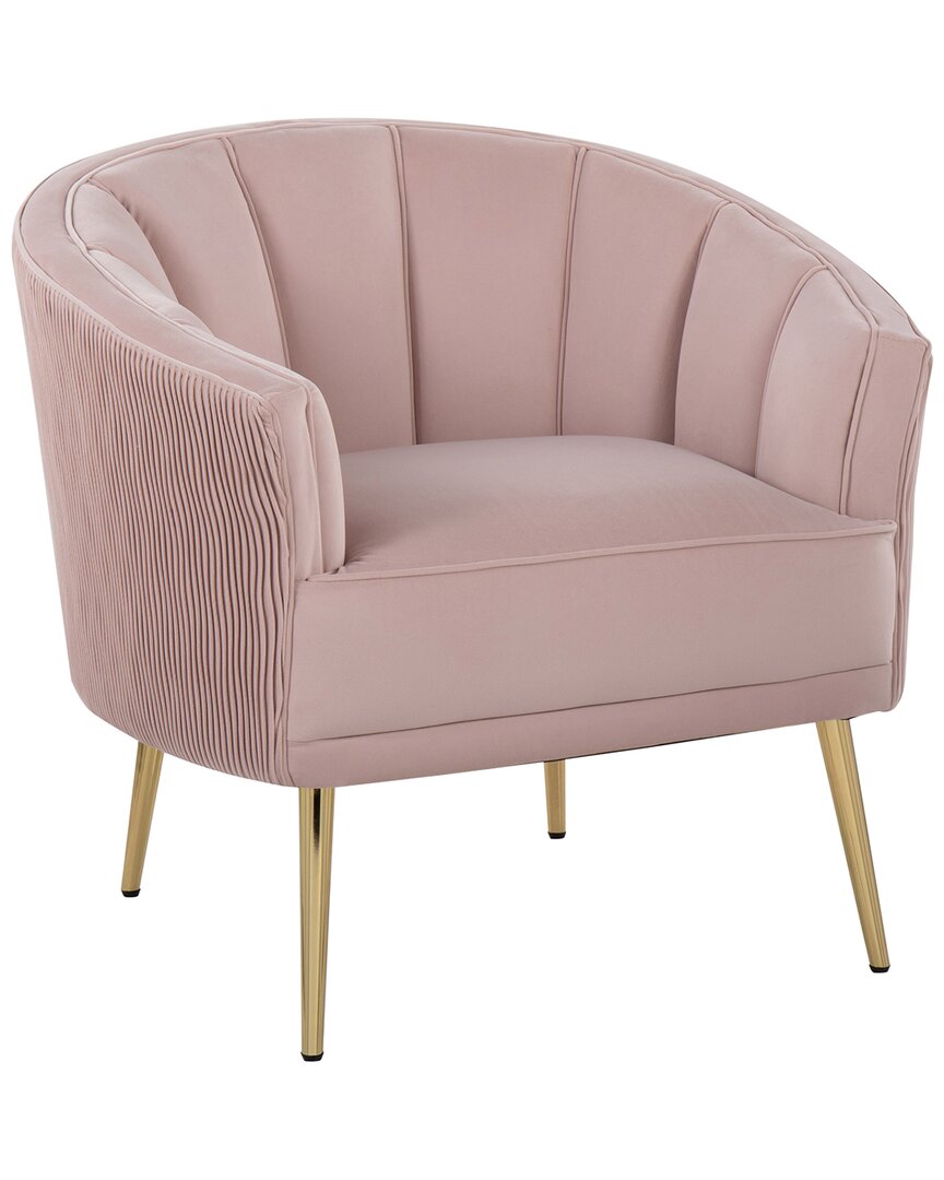 Shop Lumisource Tania Pleated Waves Accent Chair In Gold