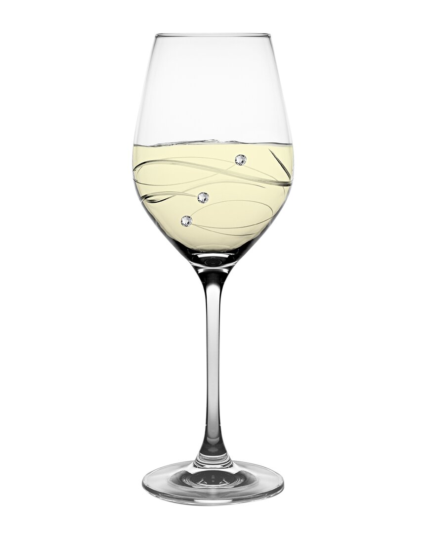 Barski European Handmade Crystalline Swarovski White Wine Glasses Set Of 4  In Clear