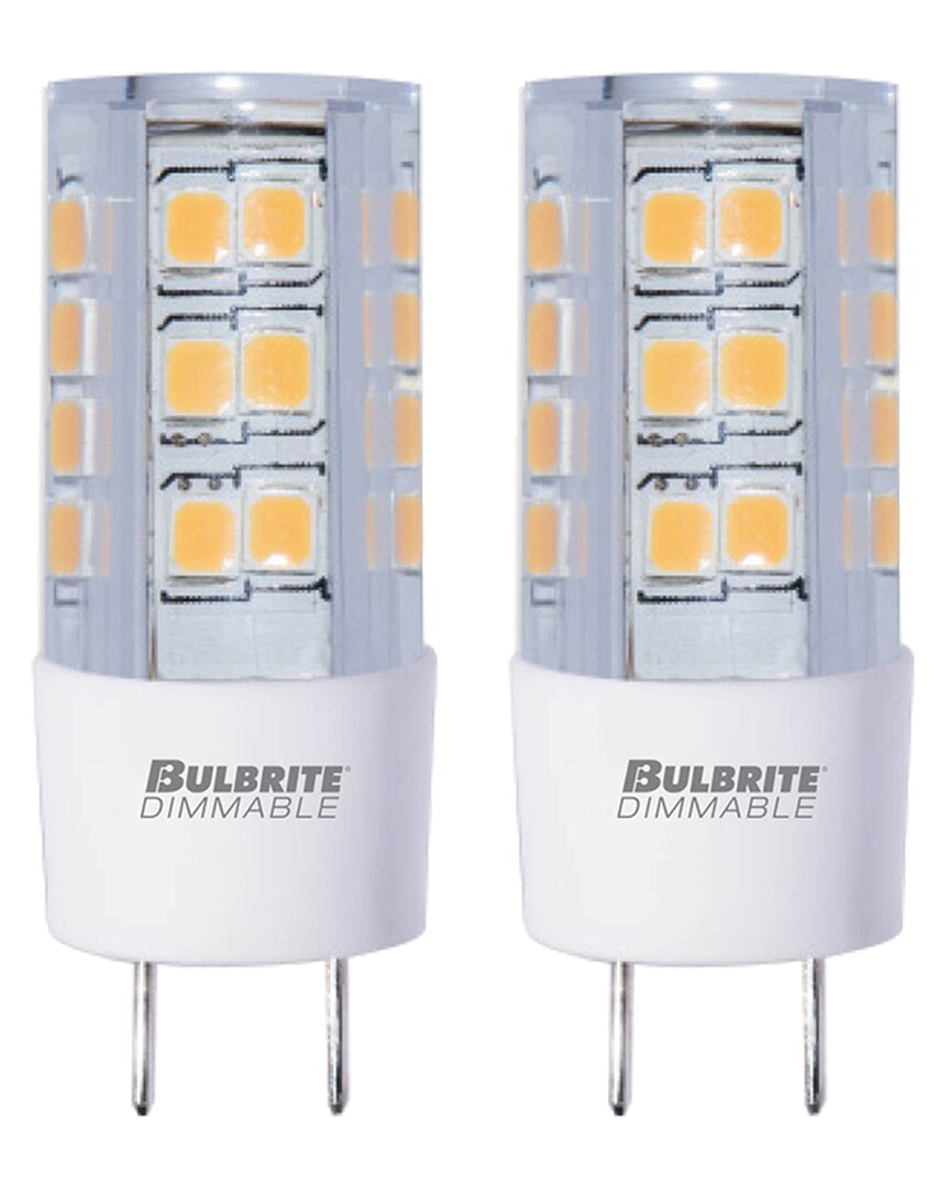 Bulbrite Led Mini T4 Dimmable Bi-pin Base (gy8) Light Bulb 40 Watt, Clear 2-pack