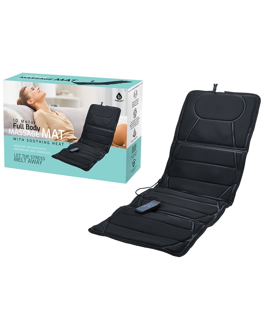 Shop Pursonic 10 Motor Full Body Massage Mat With Soothing Heat In Black