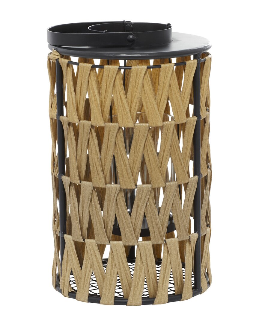Peyton Lane Brown Faux Seagrass Natural Lantern In Brown