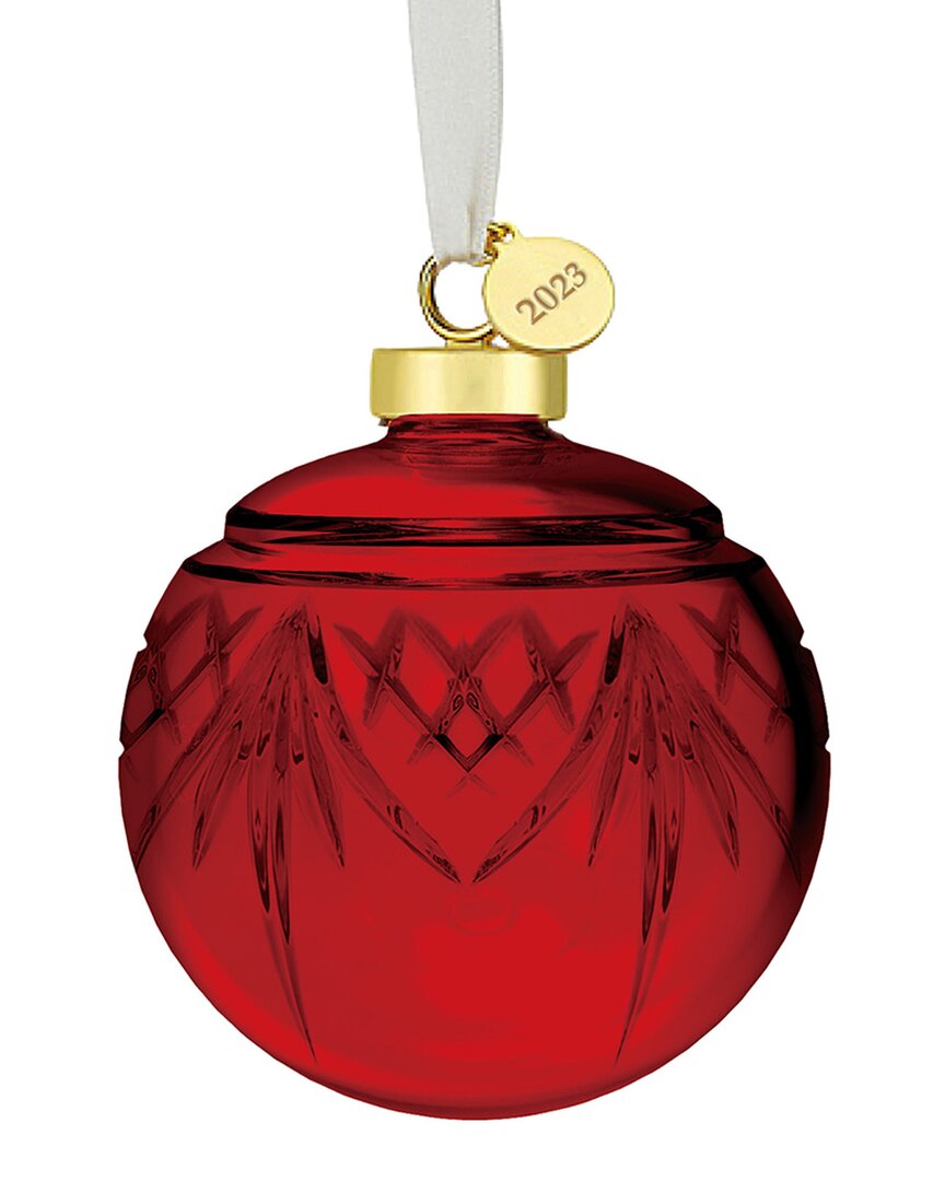 Godinger Dublin Crystal Red Ornament In Gold