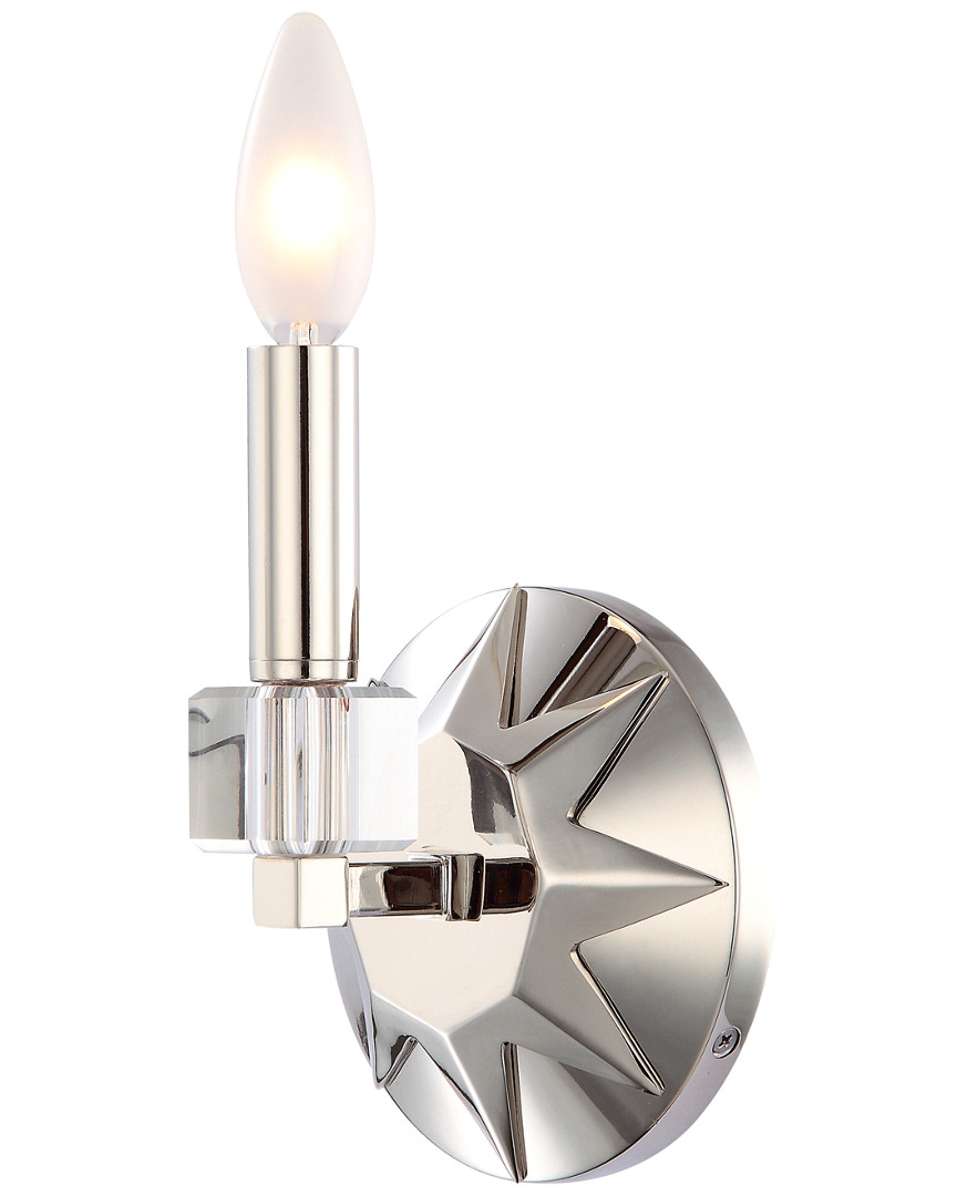 Crystorama 1-light Carson Polished Nickel Sconce