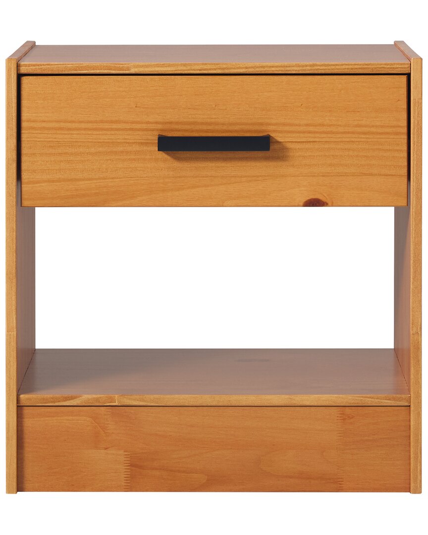 Walker Edison Declan 1-drawer With Handle Solid Wood Nightstand In Brown