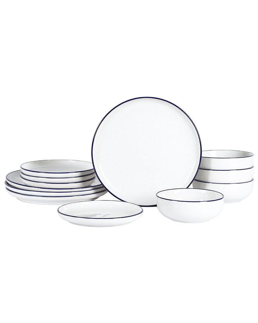 Earth & Clay Ezra 12pc Dinnerware Set In White