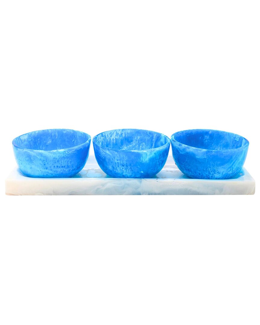 Godinger Lucente Resin Serving Tray & Appetizer Bowls