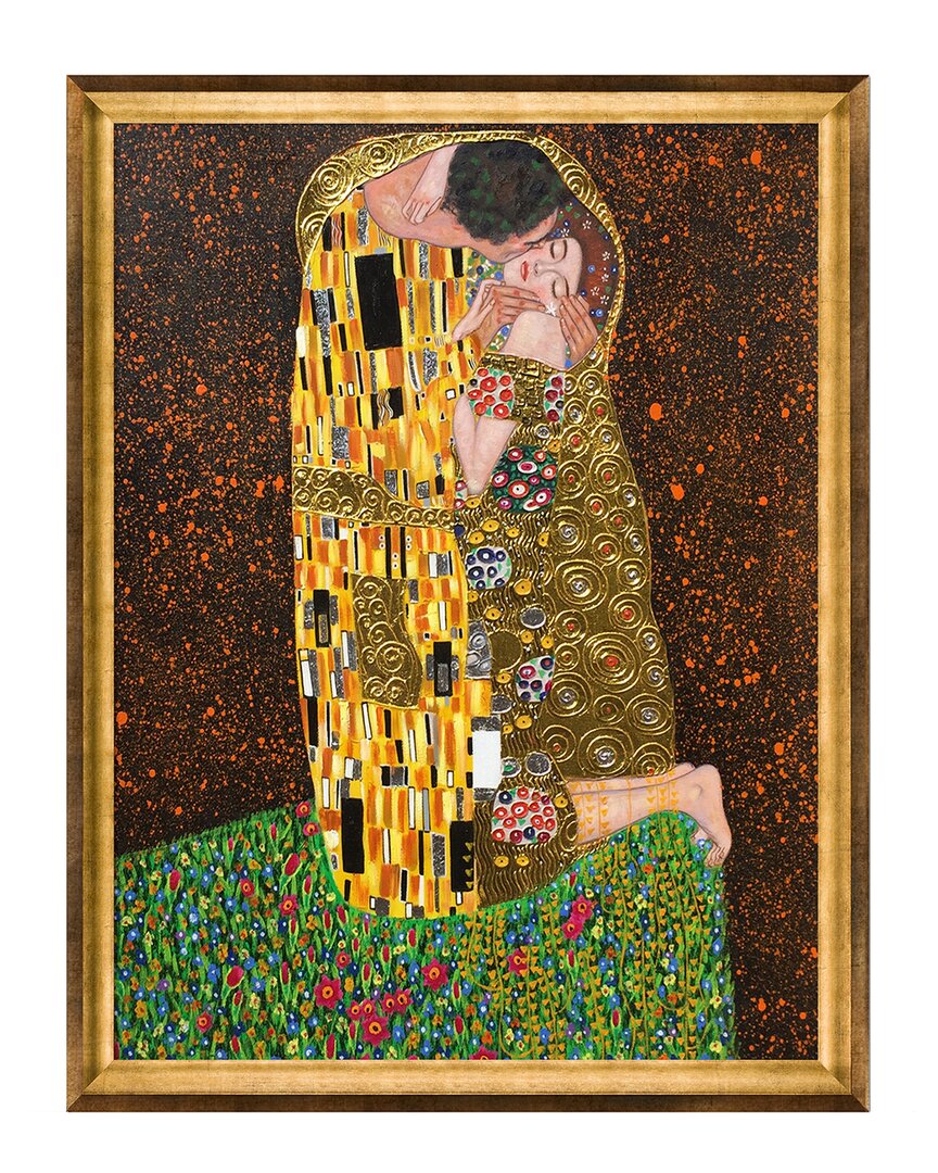 La Pastiche The Kiss, Full View Luxury Framed Art Print In Multicolor