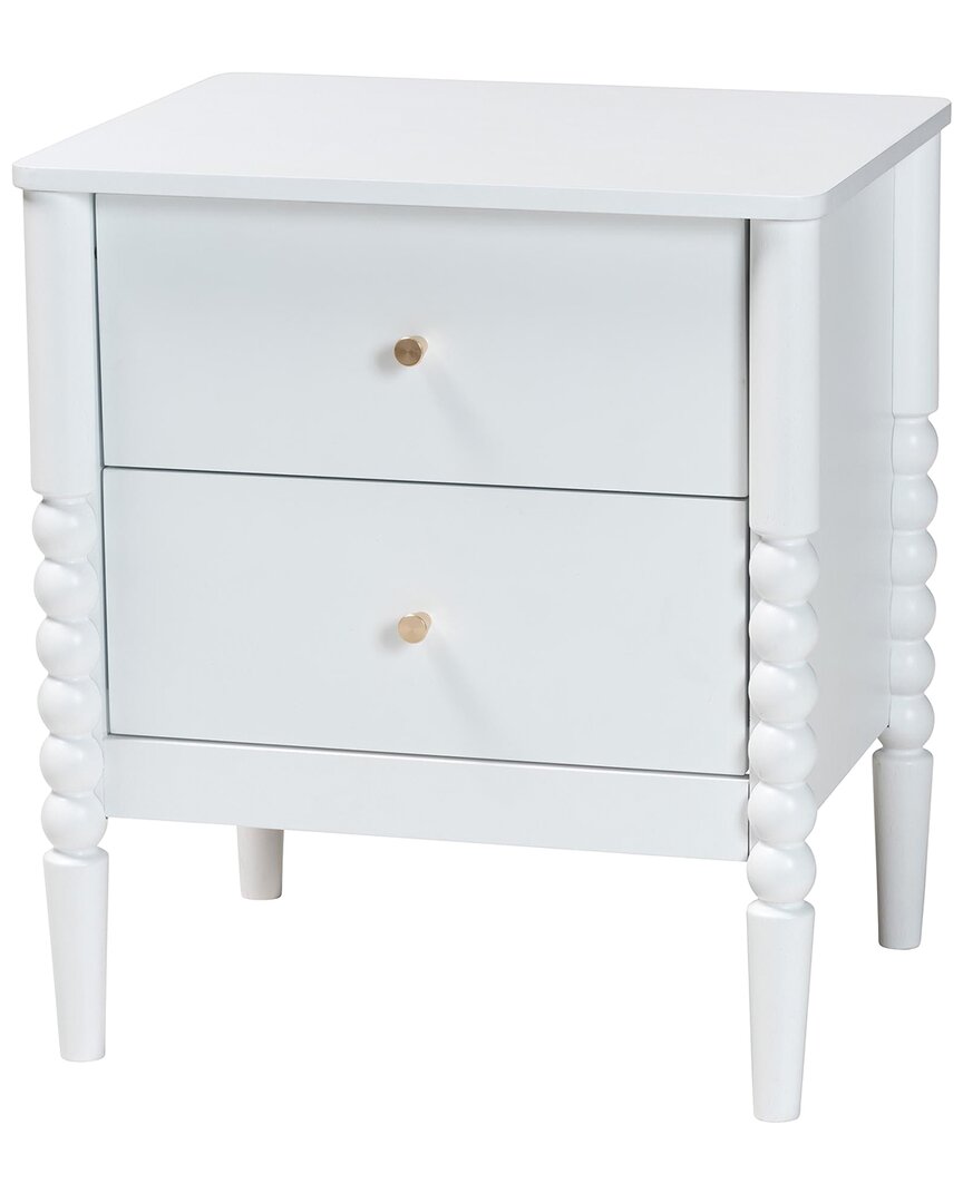 Baxton Studio Lucera Mid-century 2-drawer Bobbin Nightstand