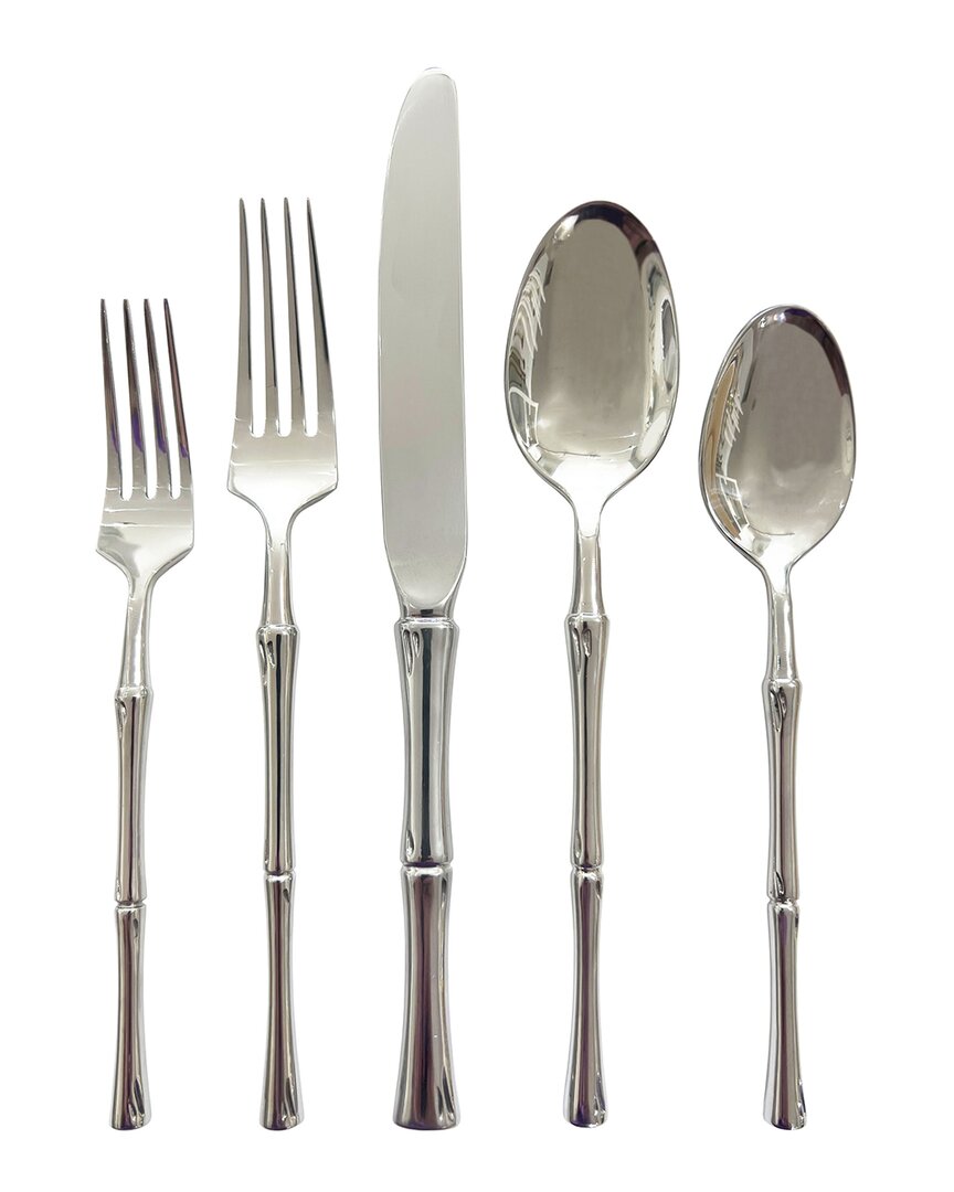 Godinger Rattan Mirrored Accented 20pc Flatware Set