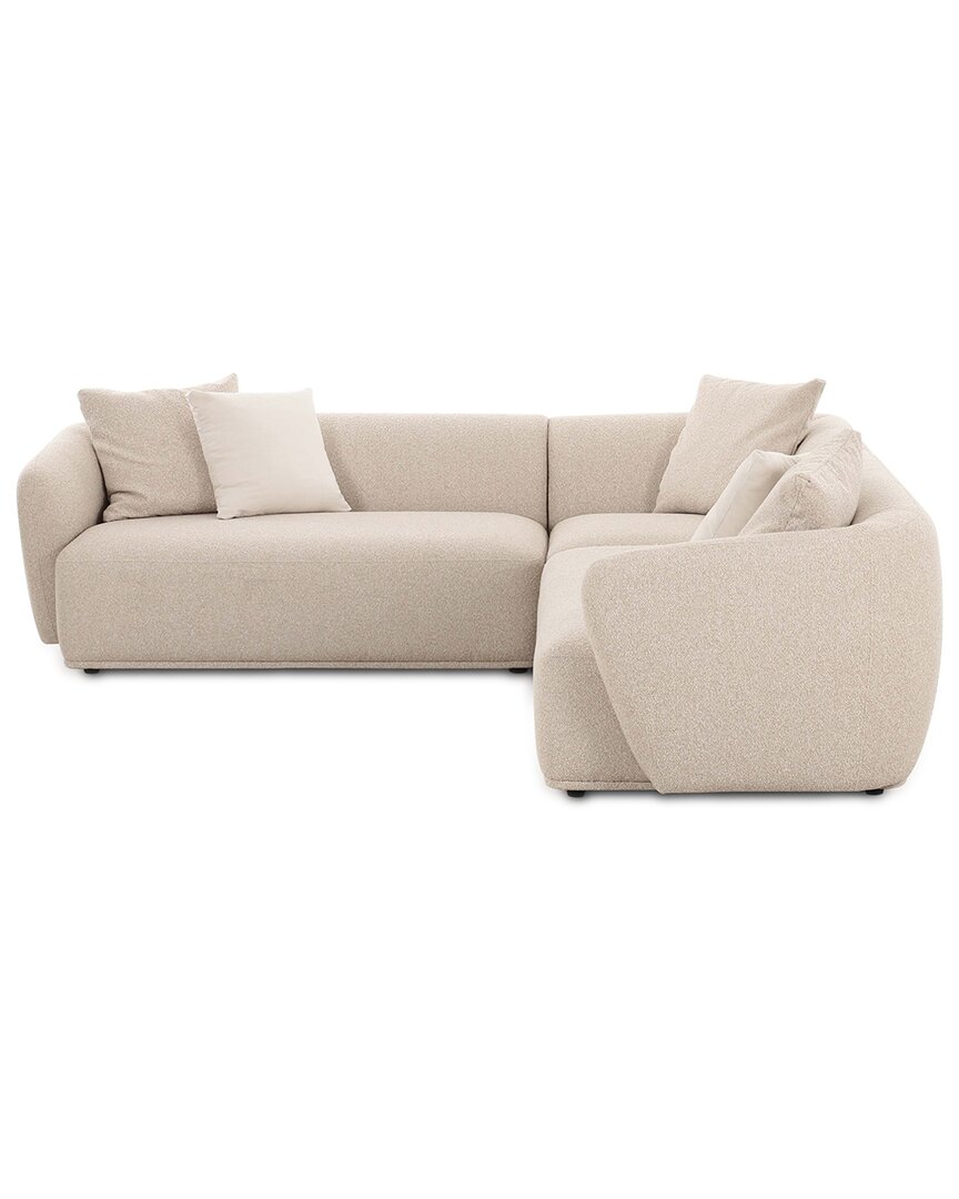 Tov Furniture Sylvie Cream Boucle 3-piece Sectional