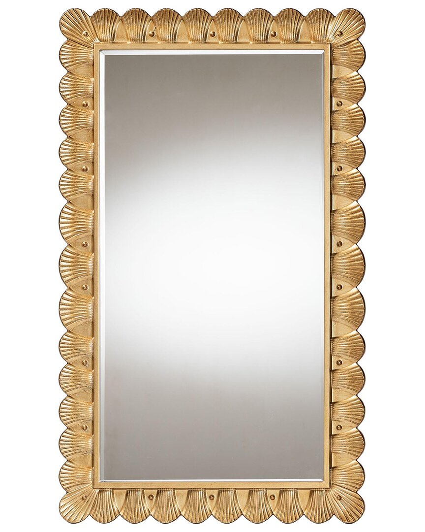BAXTON STUDIO BAXTON STUDIO VADIM ANTIQUE ACCENT MIRROR WITH SEASHELL BORDER