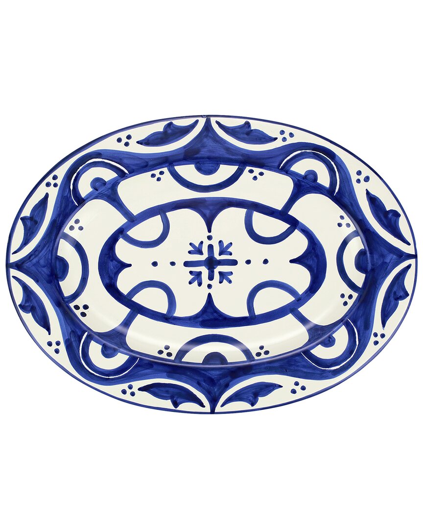 Vietri Mosaico Oval Platter In Blue