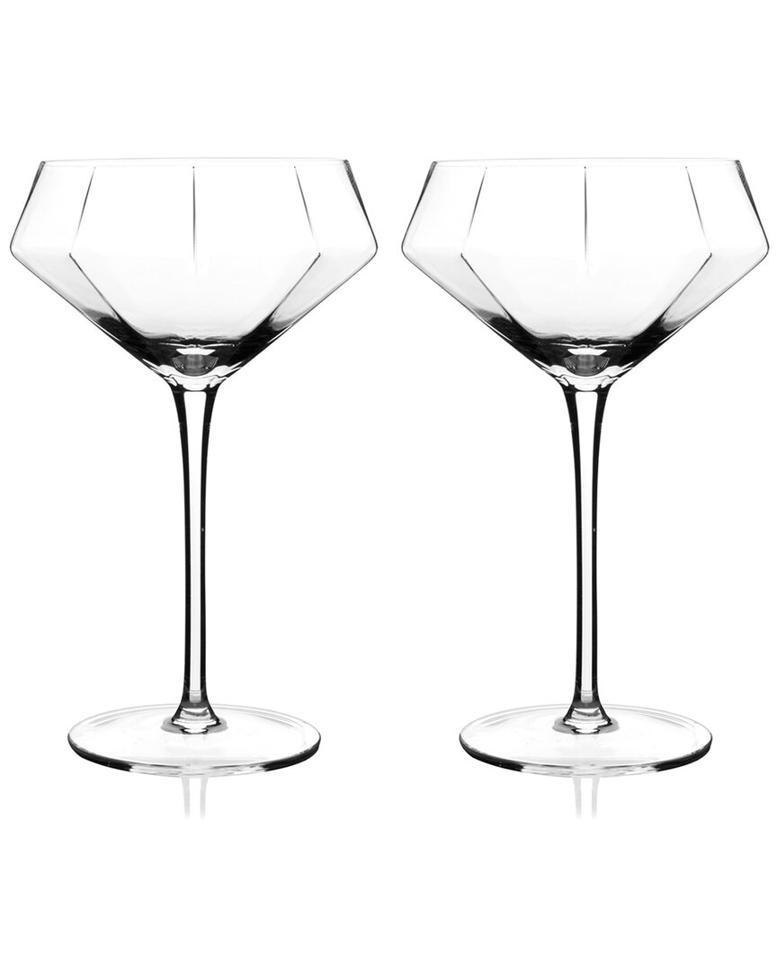 Viski Set Of 2 Seneca Diamond Martini Glasses
