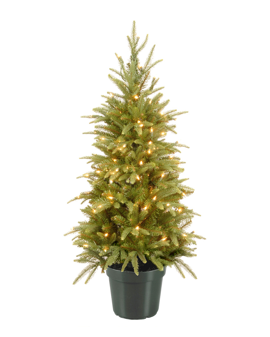 National Tree Company National Tree 4' Weeping Spruce Wrapped Tree In Green Pot