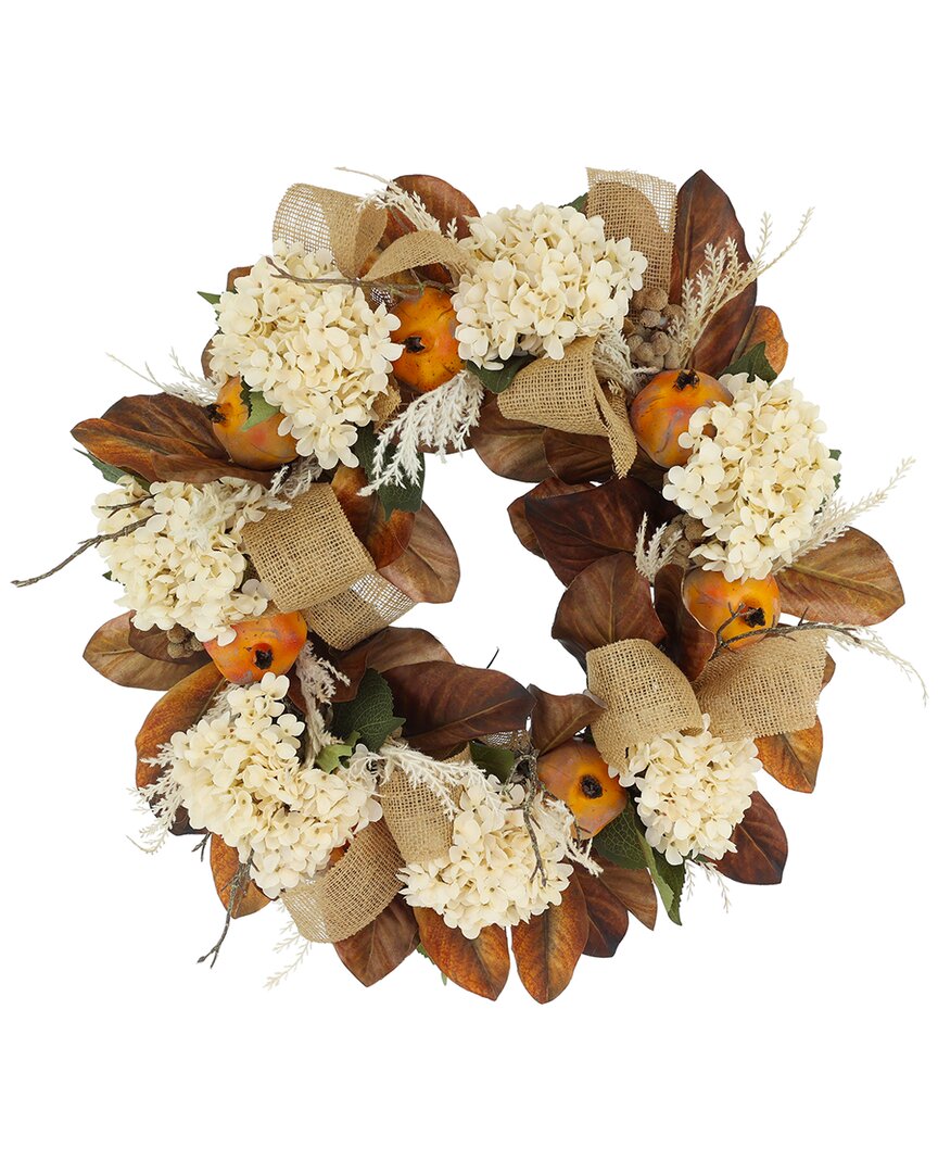 Creative Displays 23in Fall Wreath With Hydrangeas, Pampas & Pomegranates