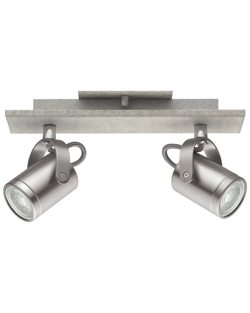 EGLO EGLO PRACETA 2 LIGHT TRACK LIGHT WITH CONCRETE GREY LOOK FINISH & MATTE NICKEL ADJUSTABLE LAMP HEADS