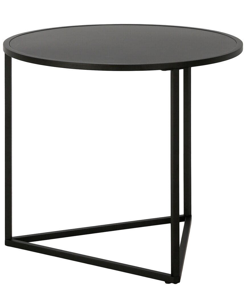 Abraham + Ivy Jenson 24in Round Side Table With Metal Top In Black
