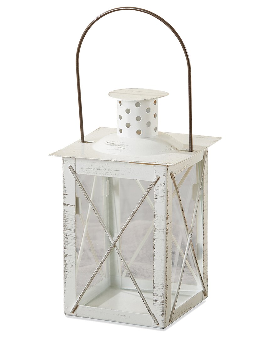 Kate Aspen Medium Luminous Lantern Tea Light Holder In White