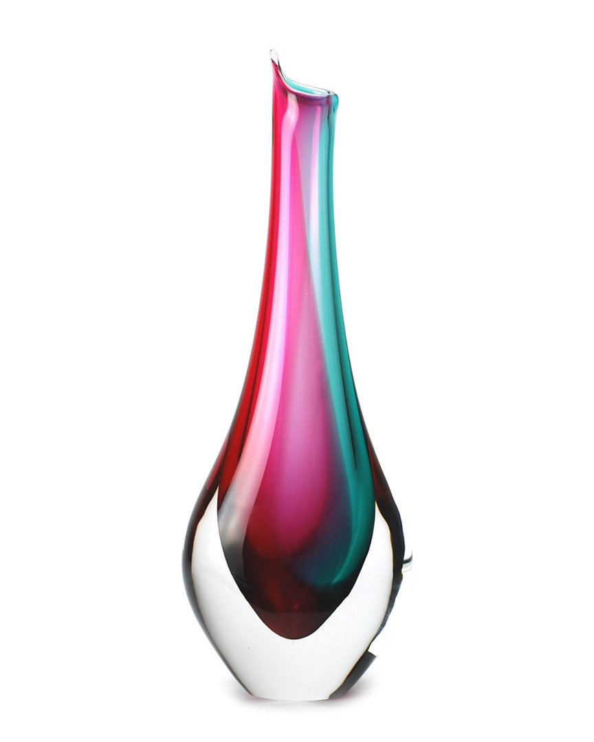 Murano Art Collection Glass Piemonte Vase In Multi