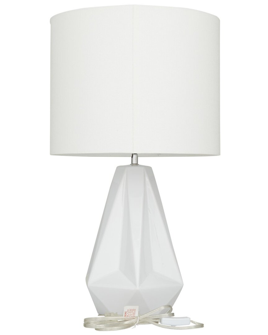 Cosmoliving By Cosmopolitan Modern Ceramic White Table Lamp