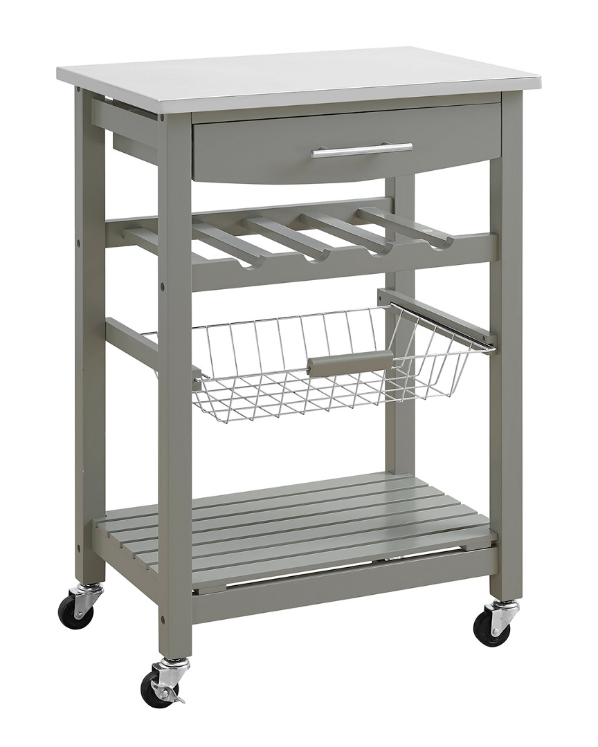 Linon Furniture Linon Clarke Gray Kitchen Cart