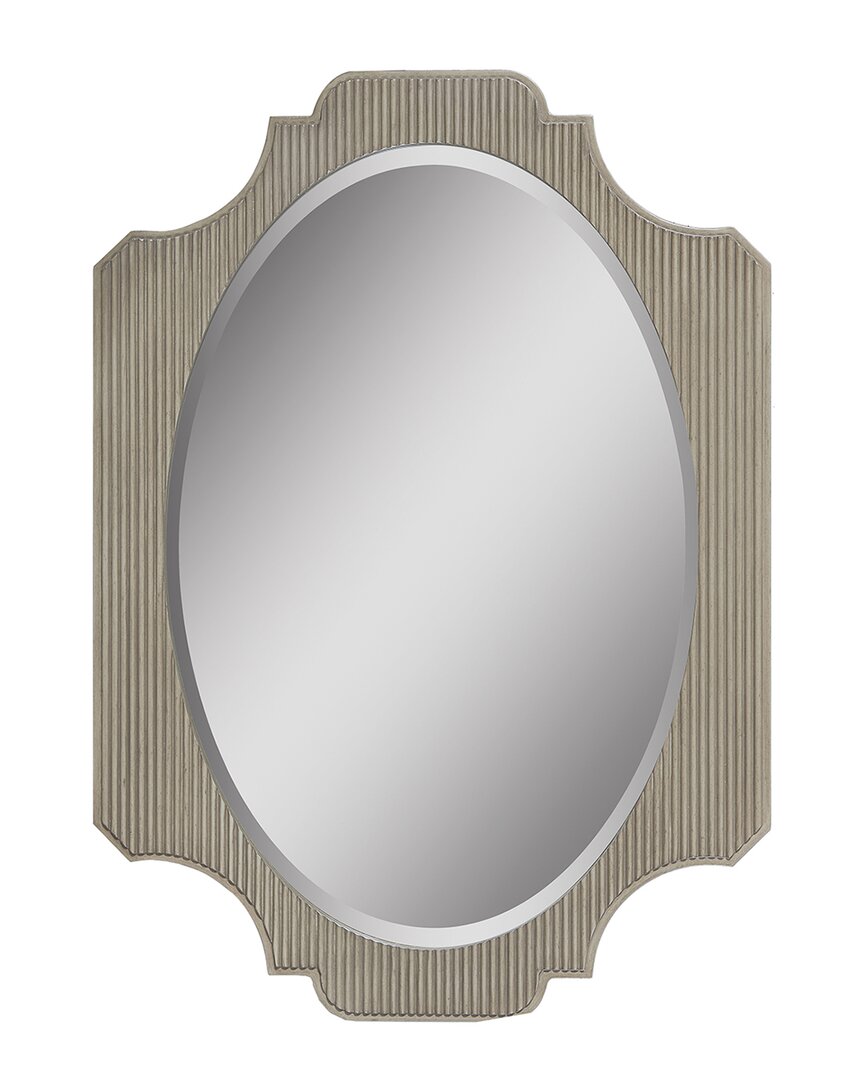 Jennifer Taylor Home Luxe Dauphin Fluted Oval Vanity Wall Mirror In Grey
